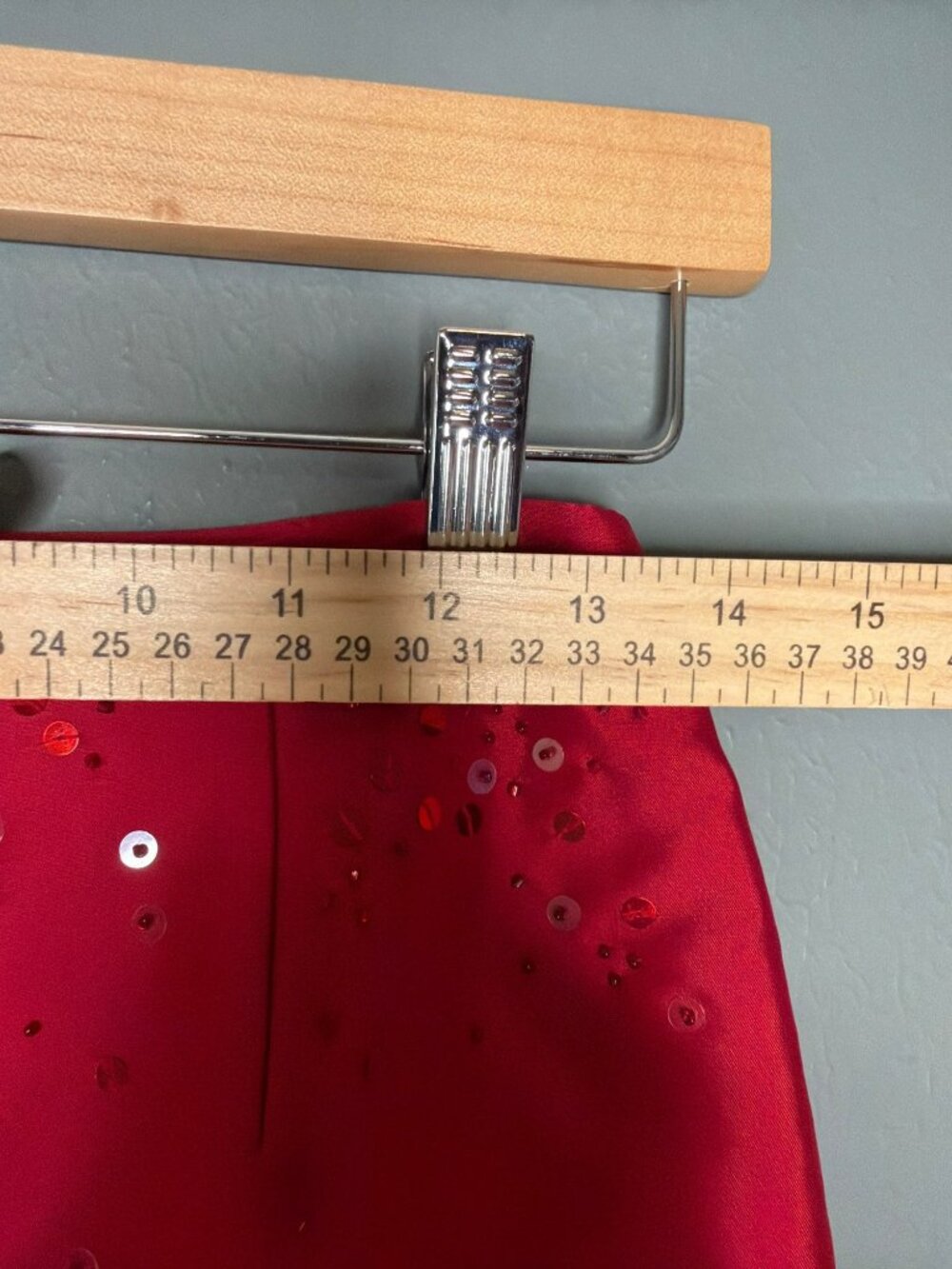 Ann Taylor Silk Red Sequin Pencil Skirt Lined Women's 2 - Picture 4 of 10